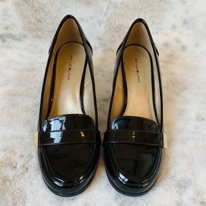 Bandolier Patent Leather Heels
